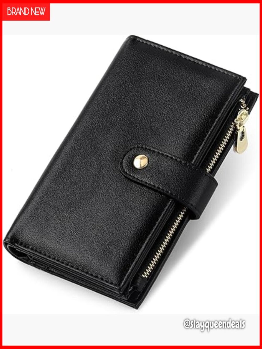 Large Capacity RFID Blocking Vegan Leather Trifold Wallet with Pen Holder